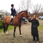 Vashti Brotherhood and Sheryl MacLeod waiting for their classes at the Castle Neck Horse Show